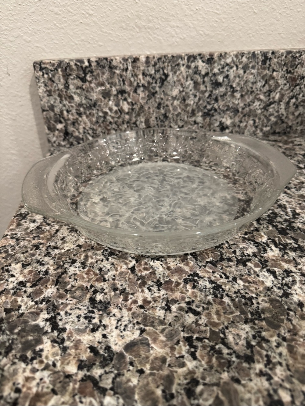 Princess House Clear Textured Glass Baking Dish with Handles